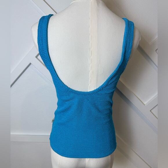 NWOT Free People Araminta James The Lolita Crinkle Top Azure Blue Size Medium - Picture 6 of 12